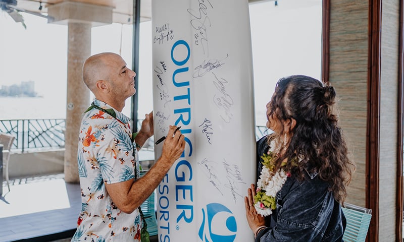 Shane Dorian Signing Surf Board- Surfers In Residence - Outrigger Waikiki Beach Resort