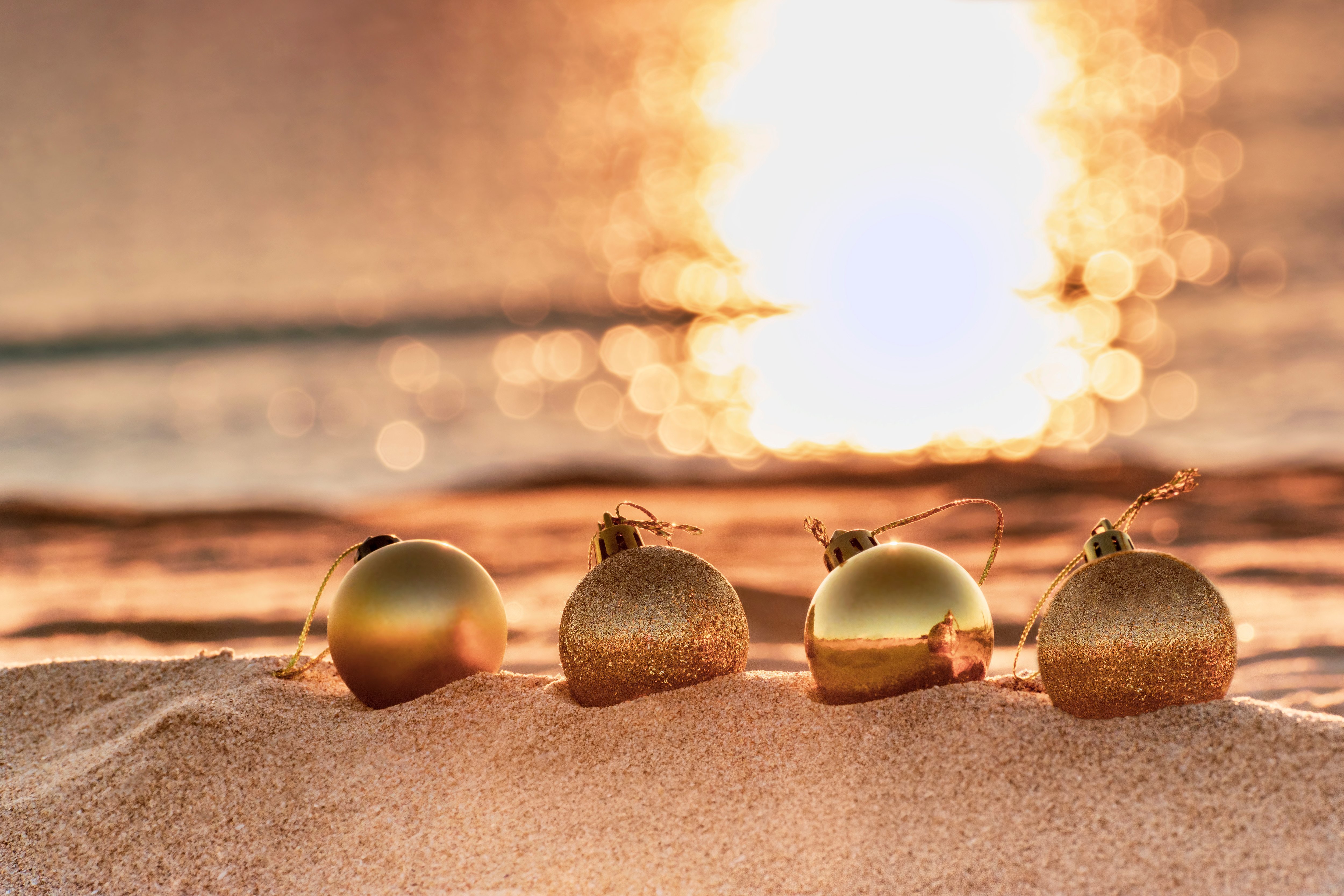 Holiday decorations on the beach